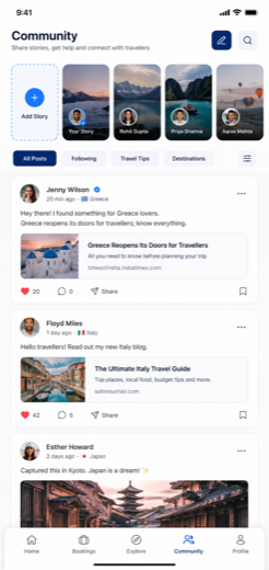 Community feed screen